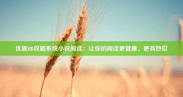 优质RB攻略系统小说阅读：让你的阅读更健康、更有妙招