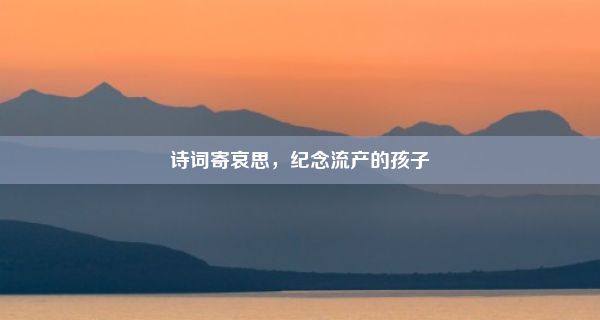 诗词寄哀思，纪念流产的孩子