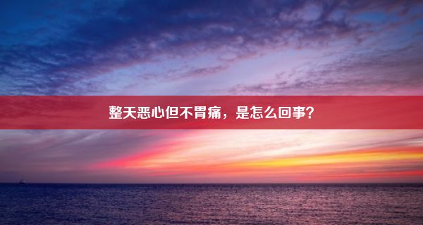 整天恶心但不胃痛，是怎么回事？