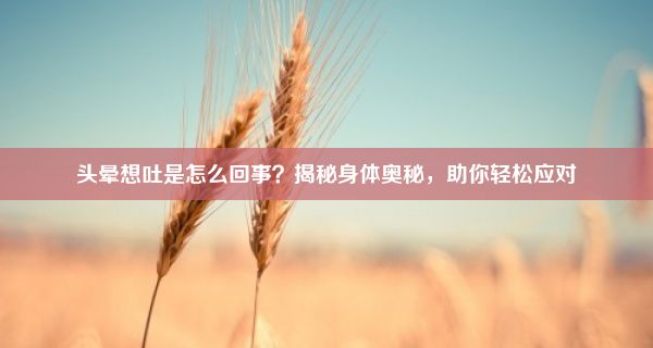 头晕想吐是怎么回事？揭秘身体奥秘，助你轻松应对