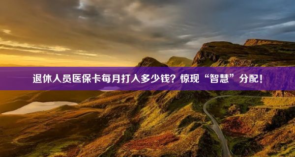 退休人员医保卡每月打入多少钱？惊现“智慧”分配！