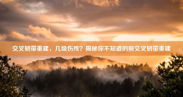 交叉韧带重建，几级伤残？揭秘你不知道的前交叉韧带重建