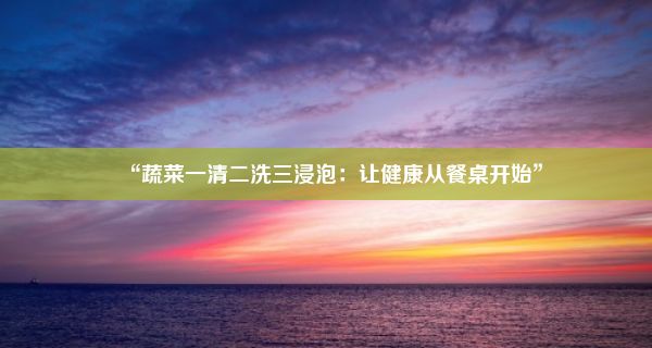 “蔬菜一清二洗三浸泡：让健康从餐桌开始”