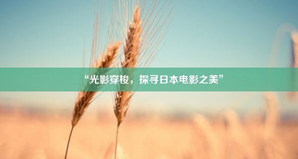 “光影穿梭，探寻日本电影之美”