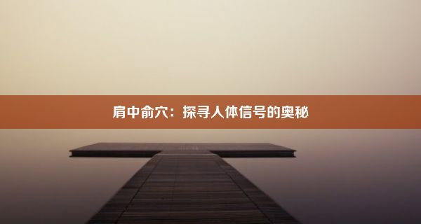 肩中俞穴：探寻人体信号的奥秘