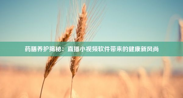 药膳养护揭秘：直播小视频软件带来的健康新风尚