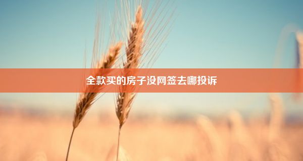 全款买的房子没网签去哪投诉