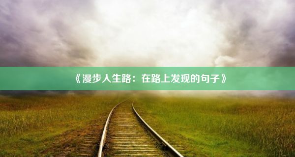 《漫步人生路：在路上发现的句子》