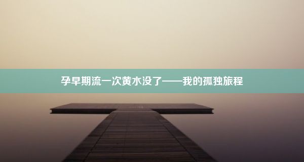 孕早期流一次黄水没了——我的孤独旅程