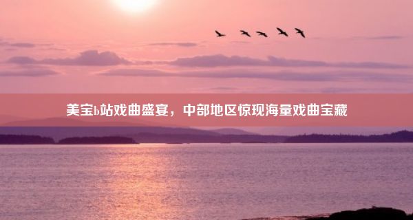 美宝b站戏曲盛宴，中部地区惊现海量戏曲宝藏