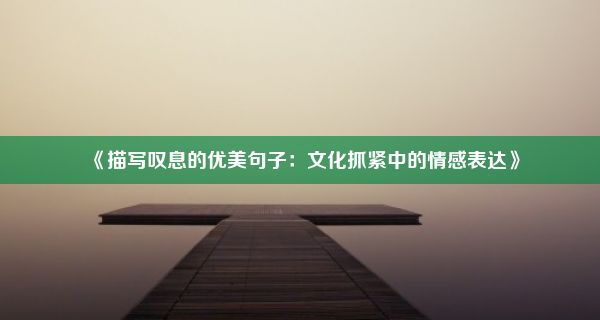 《描写叹息的优美句子：文化抓紧中的情感表达》