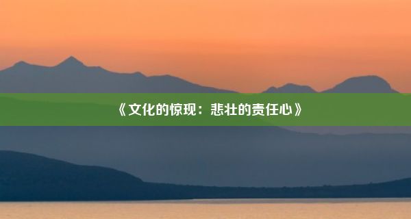 《文化的惊现：悲壮的责任心》