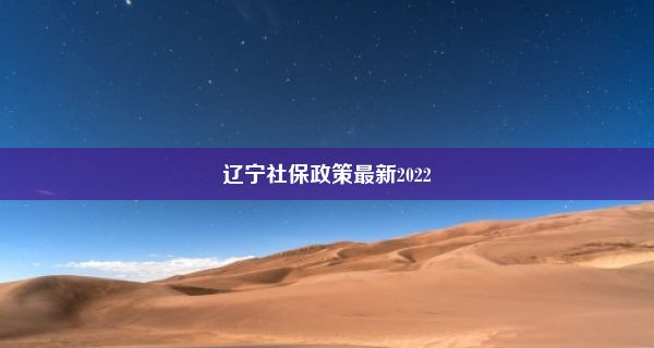 辽宁社保政策最新2022