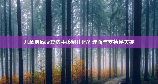 儿童洁癖反复洗手该制止吗？理解与支持是关键