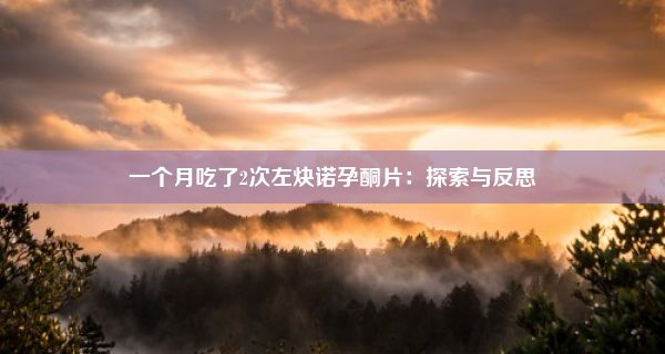 一个月吃了2次左炔诺孕酮片：探索与反思