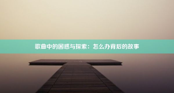 歌曲中的困惑与探索：怎么办背后的故事