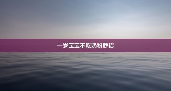 一岁宝宝不吃奶粉妙招