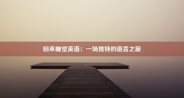 回来睡觉英语：一场独特的语言之旅