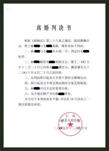 离婚判决书的终章：当裁决成为新的开始