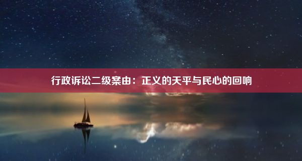 行政诉讼二级案由：正义的天平与民心的回响