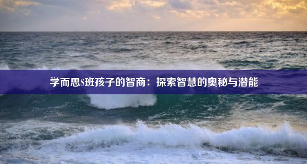 学而思S班孩子的智商：探索智慧的奥秘与潜能