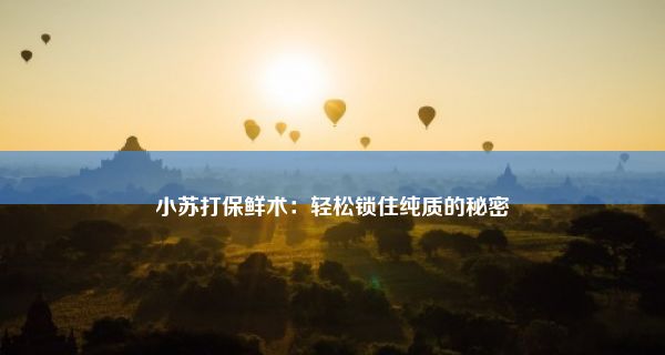 
小苏打保鲜术：轻松锁住纯质的秘密